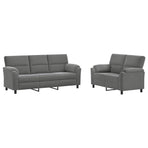 Sofa Set 2 pcs Dark Grey Velvet
