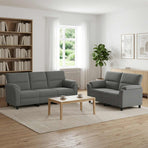 Sofa Set 2 pcs Dark Grey Velvet