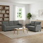 Sofa Set 2 pcs Dark Grey Velvet