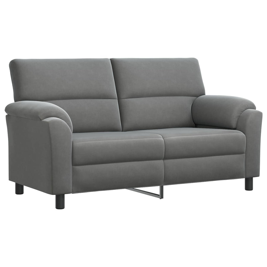 Sofa Set 2 pcs Dark Grey Velvet