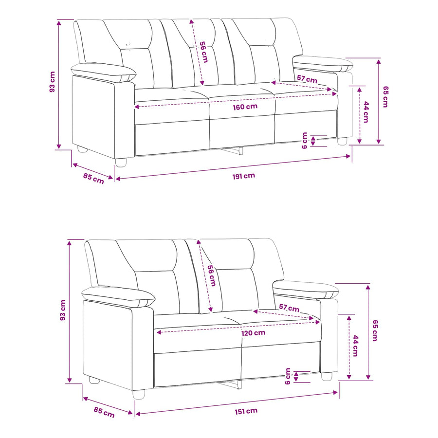 Sofa Set 2 pcs Black Faux Leather