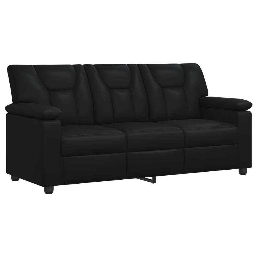 Sofa Set 2 pcs Black Faux Leather