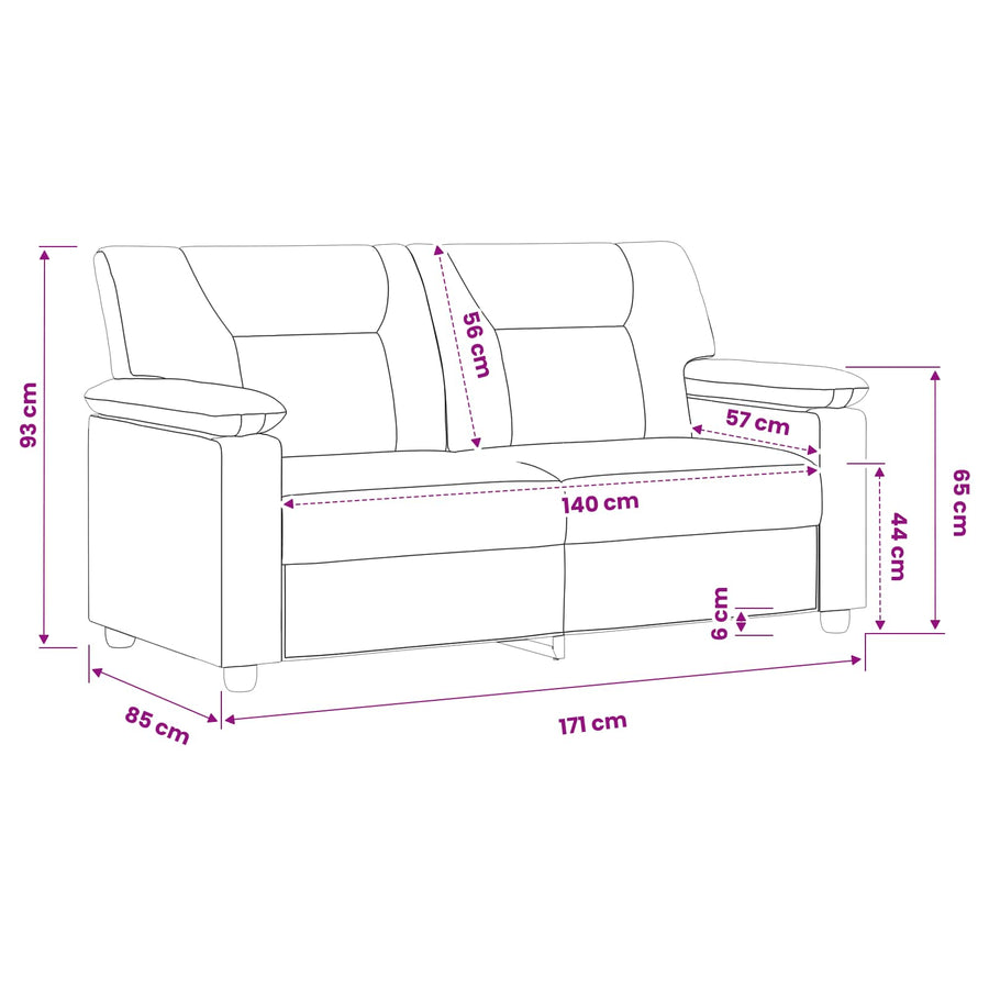 Sofa Black 171 x 85 x 93 cm Faux Leather
