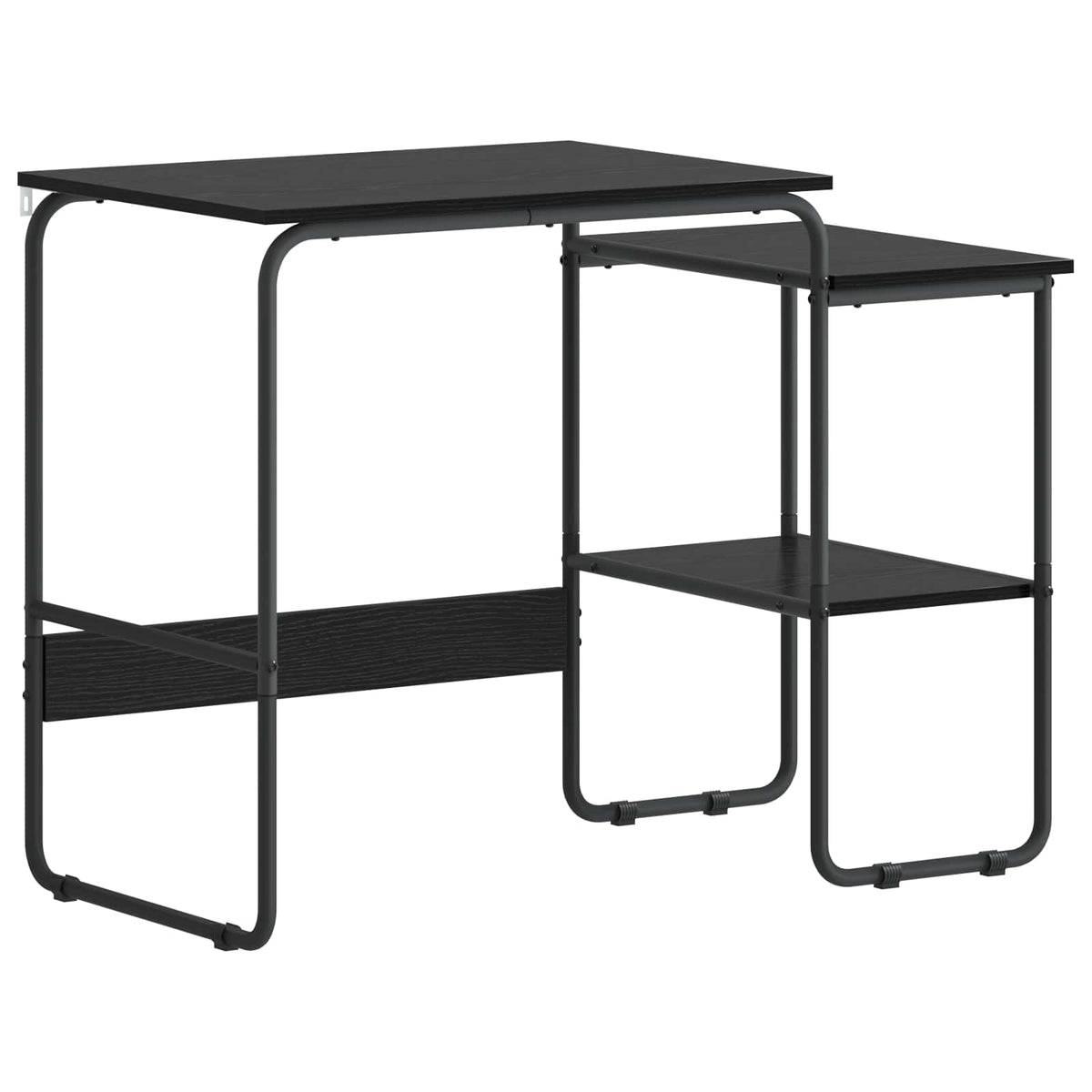 Desk with Storage Black Oak 100 x 50 x 75 cm