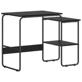 Desk with Storage Black Oak 100 x 50 x 75 cm