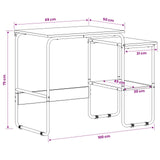 Desk with Storage Black Oak 100 x 50 x 75 cm - Low Angle