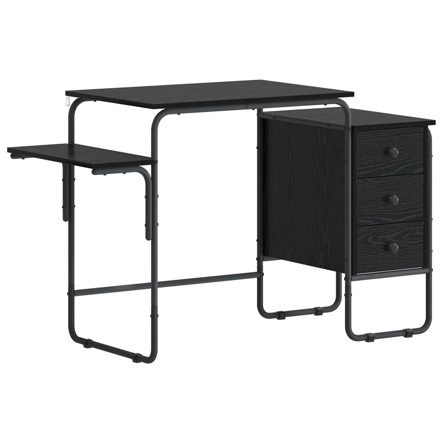 Desk with Storage Black Oak 120 x 50 x 75 cm
