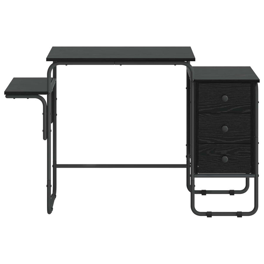 Desk with Storage Black Oak 120 x 50 x 75 cm