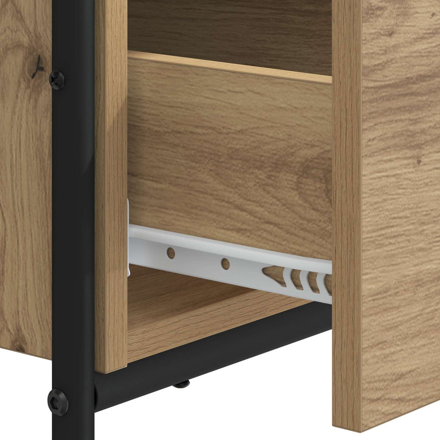 Desk with Storage Artisan Oak 100 x 50 x 75 cm