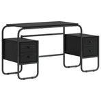 Desk with Storage Black Oak 145 x 50 x 75 cm