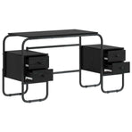 Desk with Storage Black Oak 145 x 50 x 75 cm