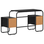 Desk with Storage Black Oak 145 x 50 x 75 cm