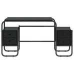 Desk with Storage Black Oak 145 x 50 x 75 cm