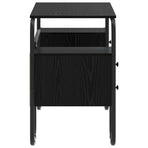 Desk with Storage Black Oak 145 x 50 x 75 cm
