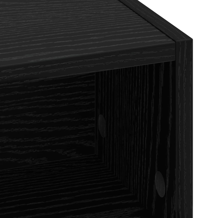 Desk with Storage Black Oak 80 x 50 x 91 cm