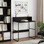 Desk with Storage Black Oak 80 x 50 x 91 cm