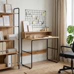 Desk with Storage Artisan Oak 100 x 50 x 91 cm