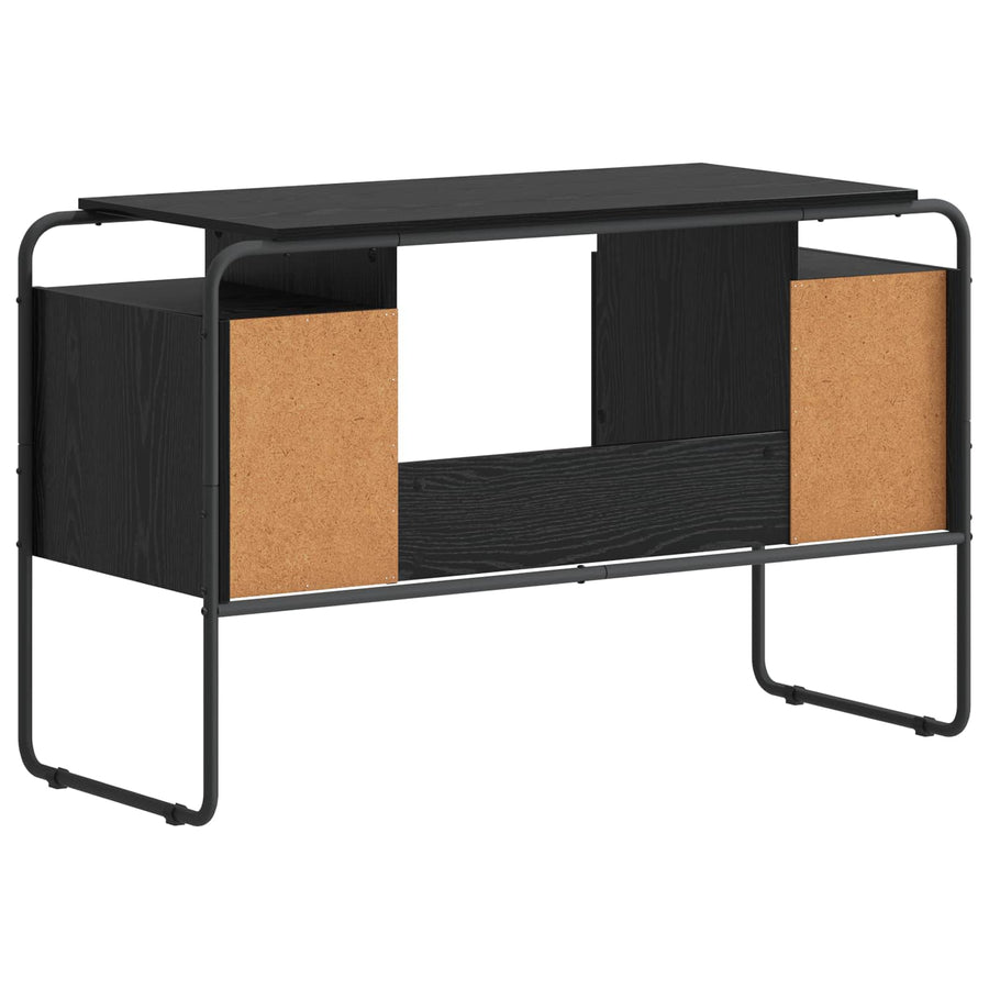 Desk with Storage Black Oak 120 x 50.5 x 75.5 cm