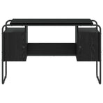 Desk with Storage Black Oak 120 x 50.5 x 75.5 cm
