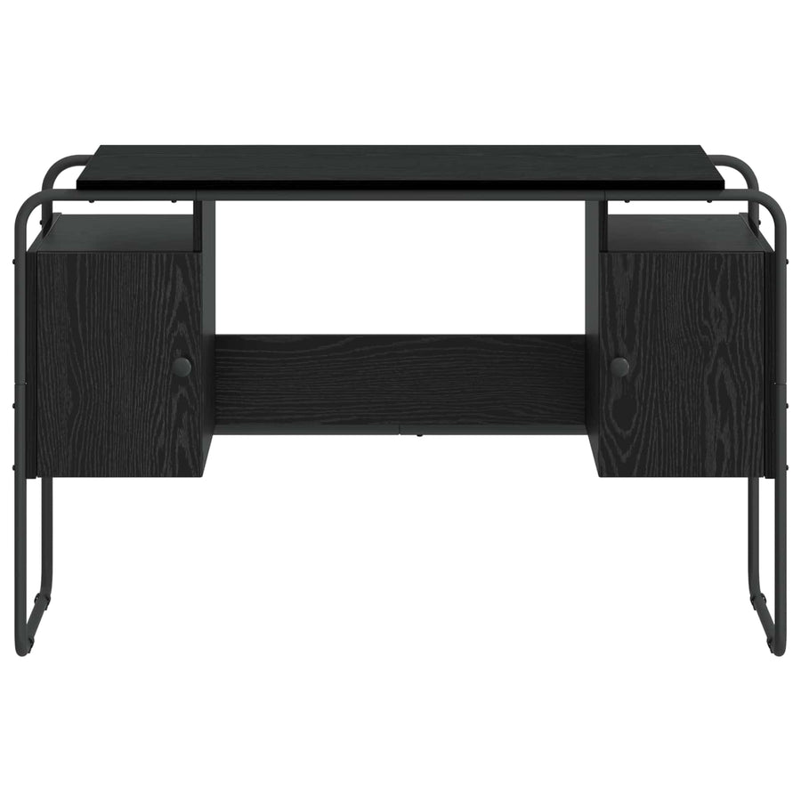 Desk with Storage Black Oak 120 x 50.5 x 75.5 cm