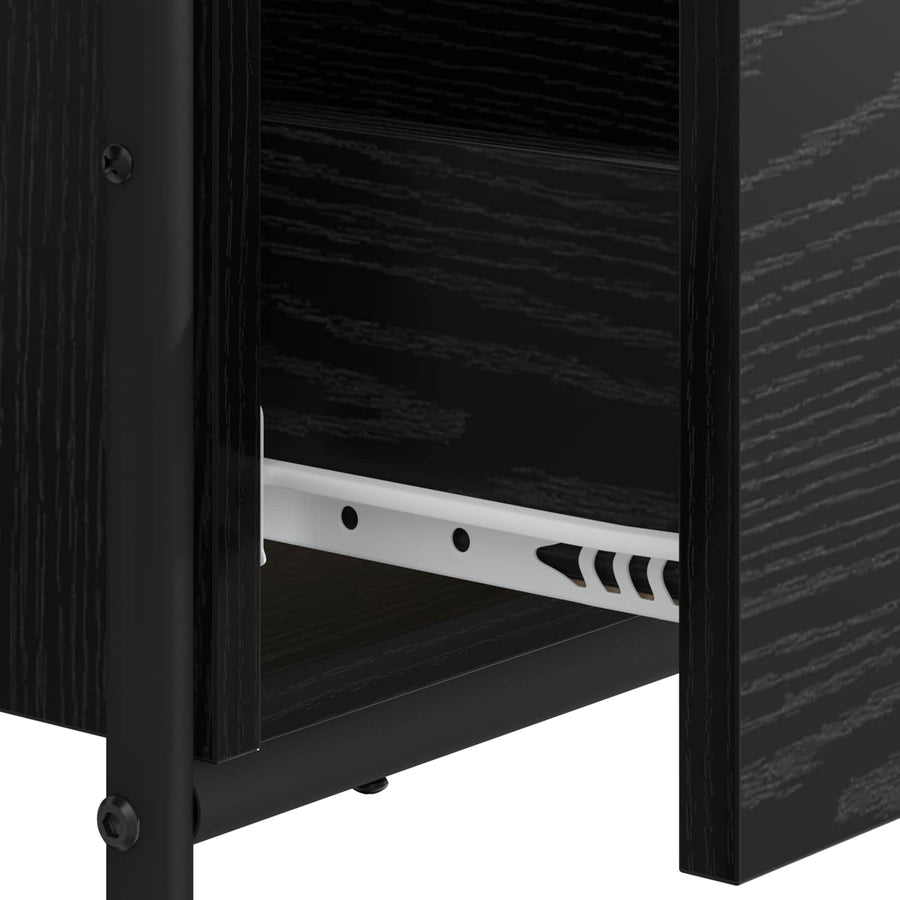 Desk with Storage Black Oak 131.5 x 50 x 75.5 cm