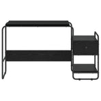 Desk with Storage Black Oak 131.5 x 50 x 75.5 cm