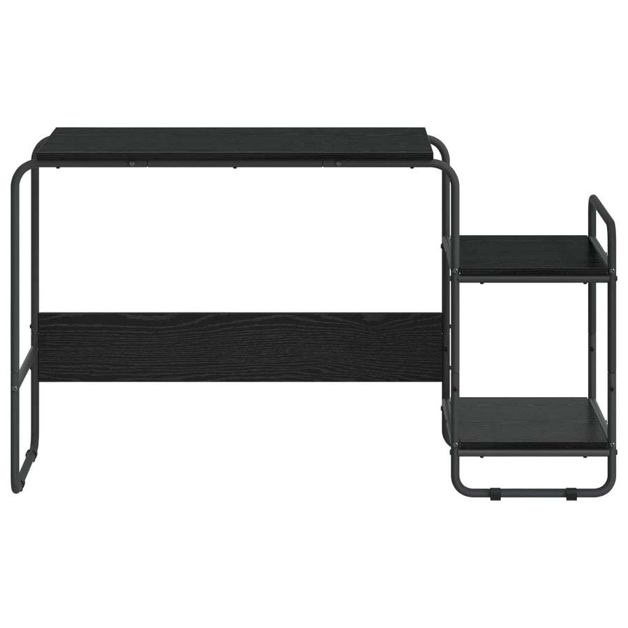 Desk with Storage Black Oak 131.5 x 50 x 75.5 cm
