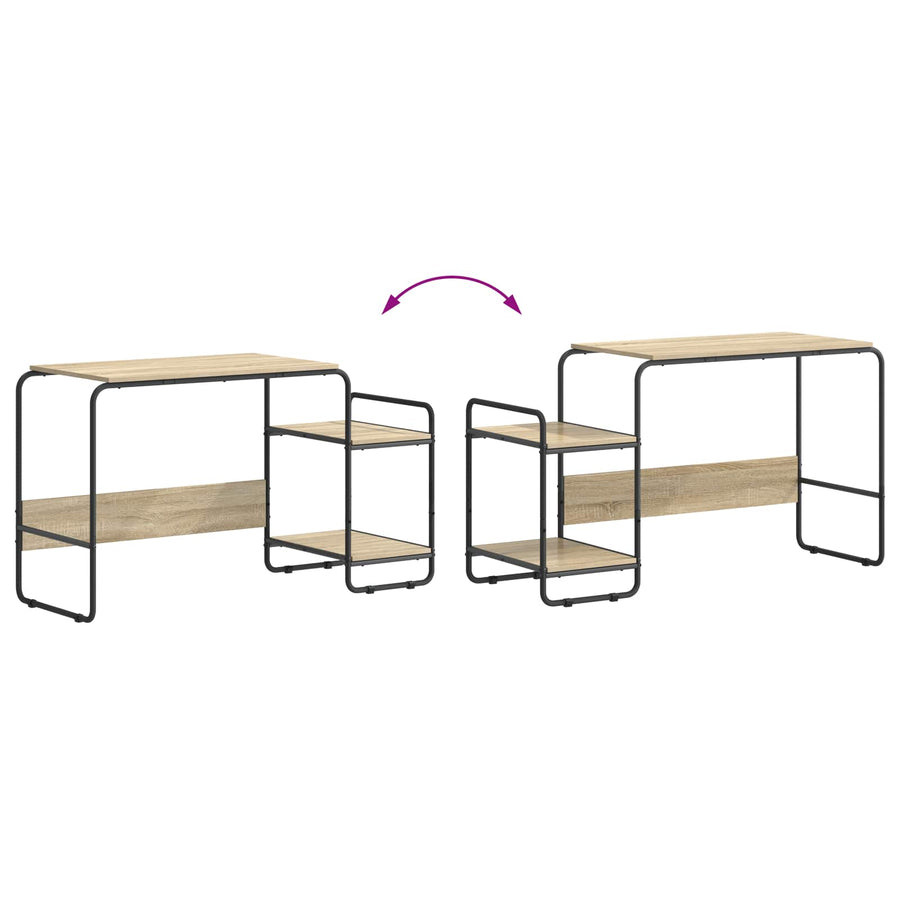 Desk with Storage Sonoma Oak 131.5 x 50 x 75.5 cm