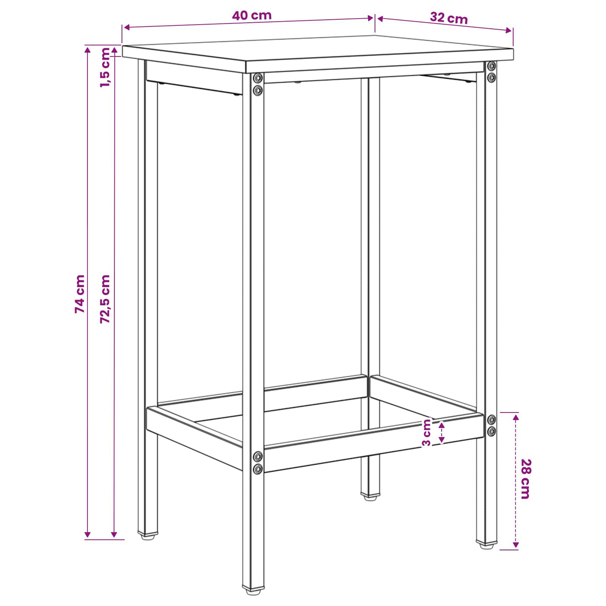 Bar Stool Black Oak 40 x 32 x 74 cm Engineered Wood