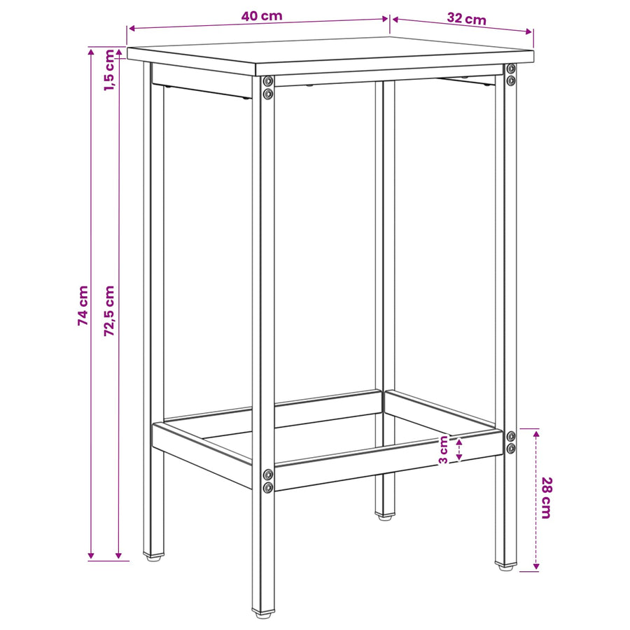 Bar Stool 2 pcs Black Oak 40 x 32 x 74 cm Engineered Wood