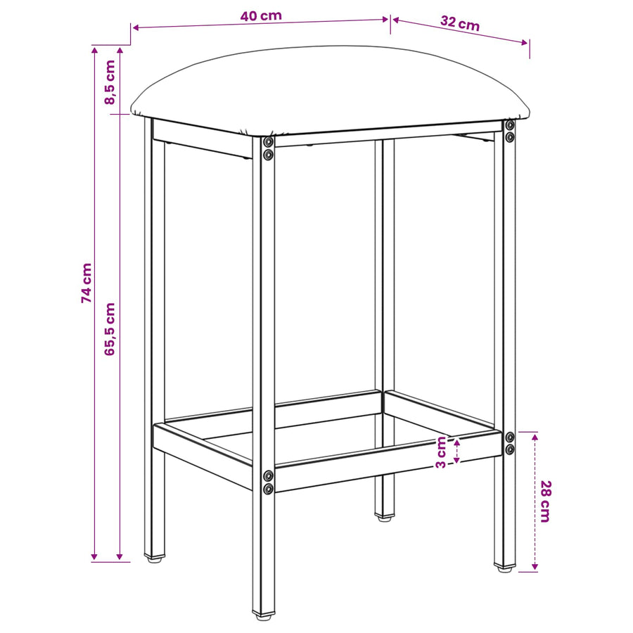Bar Stool Light Grey 40 x 32 x 74 cm Engineered Wood
