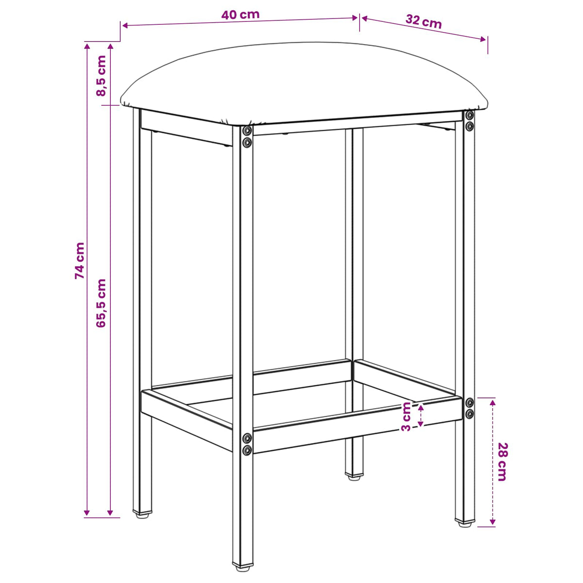Bar Stool 2 pcs Light Grey 40 x 32 x 74 cm Engineered Wood