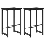 Bar Stool 2 pcs Black Oak 40 x 32 x 74 cm Engineered Wood - Front View