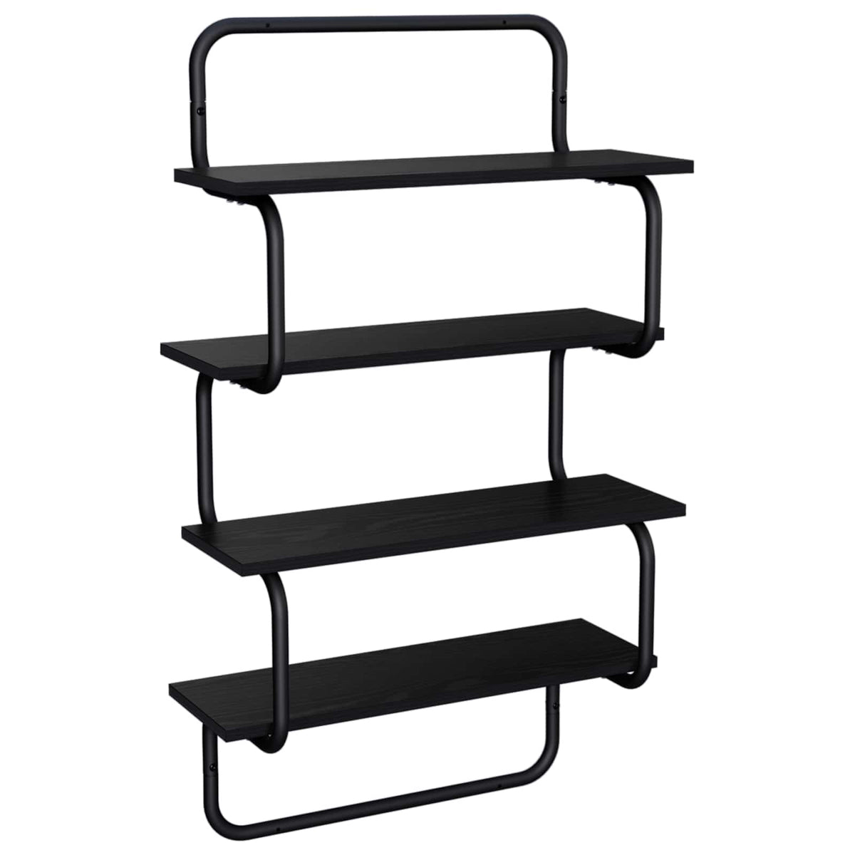 4-Tier Wall Shelf Black Oak 80 x 24.5 x 104 cm Engineered Wood