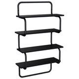 4-Tier Wall Shelf Black Oak 80 x 24.5 x 104 cm Engineered Wood