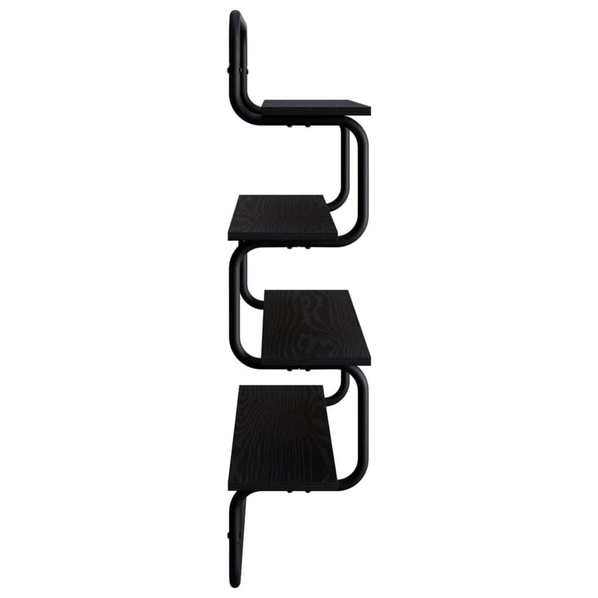4-Tier Wall Shelf Black Oak 80 x 24.5 x 104 cm Engineered Wood
