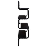 4-Tier Wall Shelf Black Oak 80 x 24.5 x 104 cm Engineered Wood