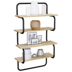 4-Tier Wall Shelf Sonoma Oak 80 x 24.5 x 104 cm Engineered Wood