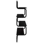 4-Tier Wall Shelf Black Oak 60 x 24.5 x 104 cm Engineered Wood