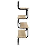 4-Tier Wall Shelf Sonoma Oak 60 x 24.5 x 104 cm Engineered Wood
