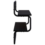 2-Tier Wall Shelf Black Oak 80 x 24.5 x 61 cm Engineered Wood