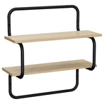2-Tier Wall Shelf Sonoma Oak 80 x 24.5 x 61 cm Engineered Wood