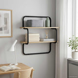 2-Tier Wall Shelf Sonoma Oak 60 x 24.5 x 61 cm Engineered Wood