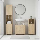 Bathroom Cabinet Set 3 pcs Sonoma Oak Engineered Wood