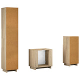 Bathroom Cabinet Set 3 pcs Sonoma Oak Engineered Wood - Close-Up Angle