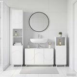 Bathroom Cabinet Set 3 pcs White Engineered Wood