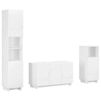 Bathroom Cabinet Set 3 pcs White Engineered Wood
