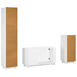 Bathroom Cabinet Set 3 pcs White Engineered Wood - Close-Up Angle