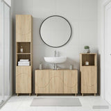 Bathroom Cabinet Set 3 pcs Sonoma Oak Engineered Wood