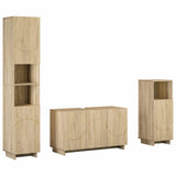 Bathroom Cabinet Set 3 pcs Sonoma Oak Engineered Wood